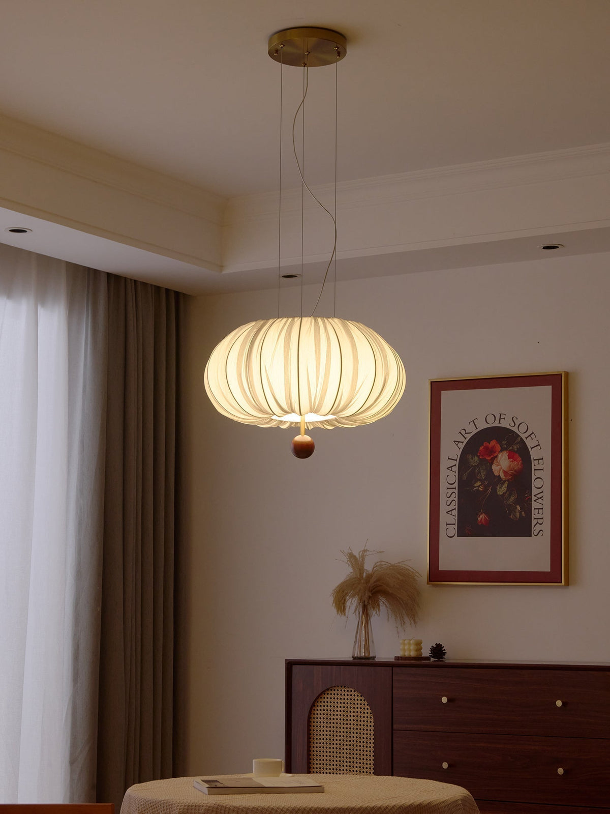 Suspension Fusain en bois et tissu – vue 7