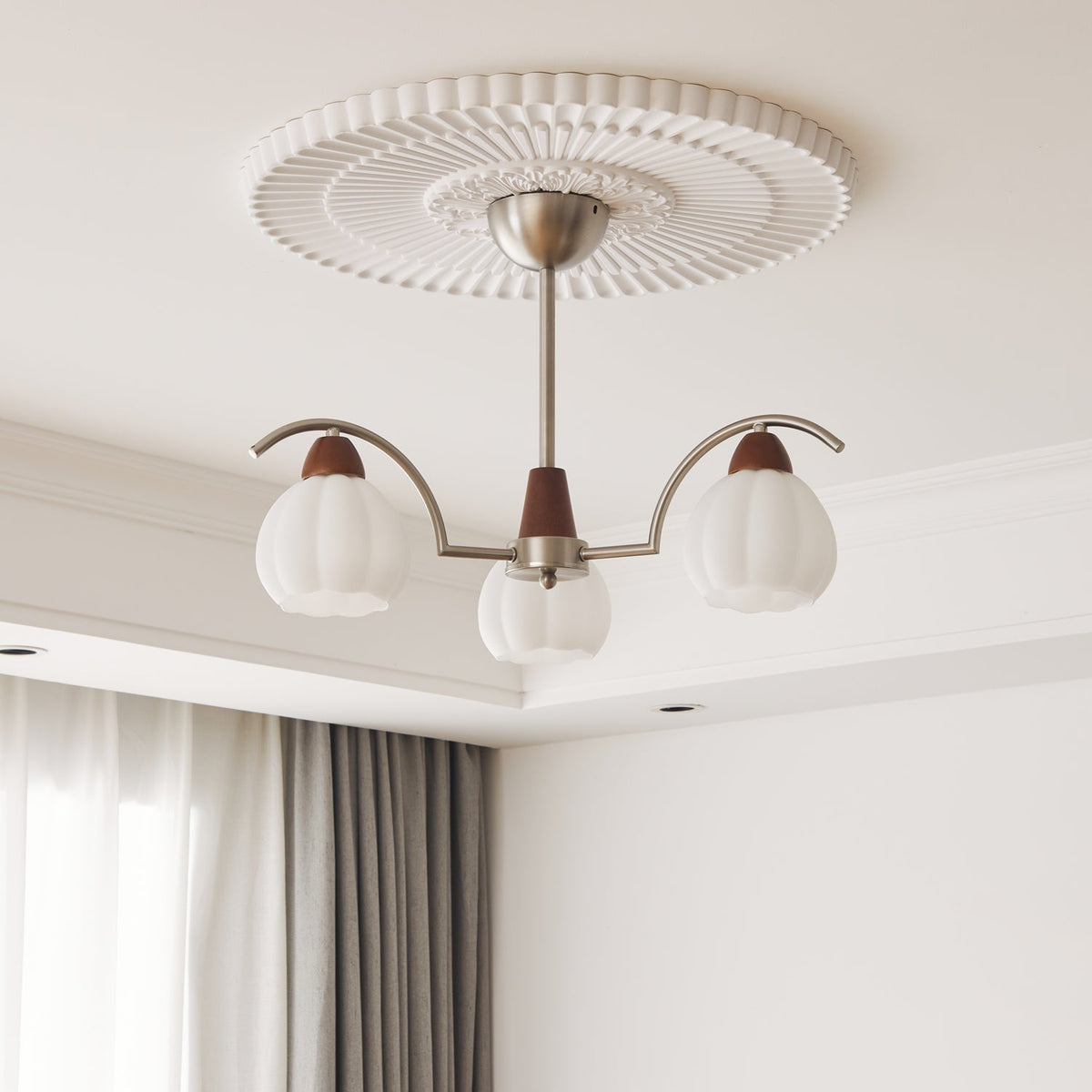 Lustre Patio en verre et bois – vue 16