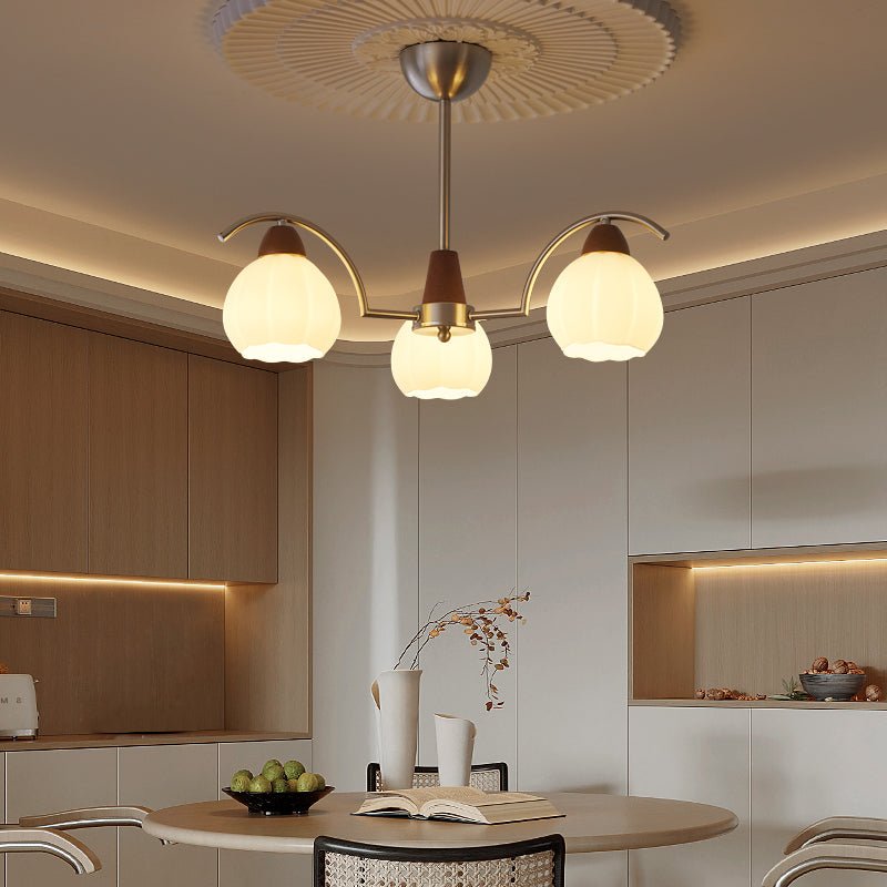 Lustre Patio en verre et bois – vue 23