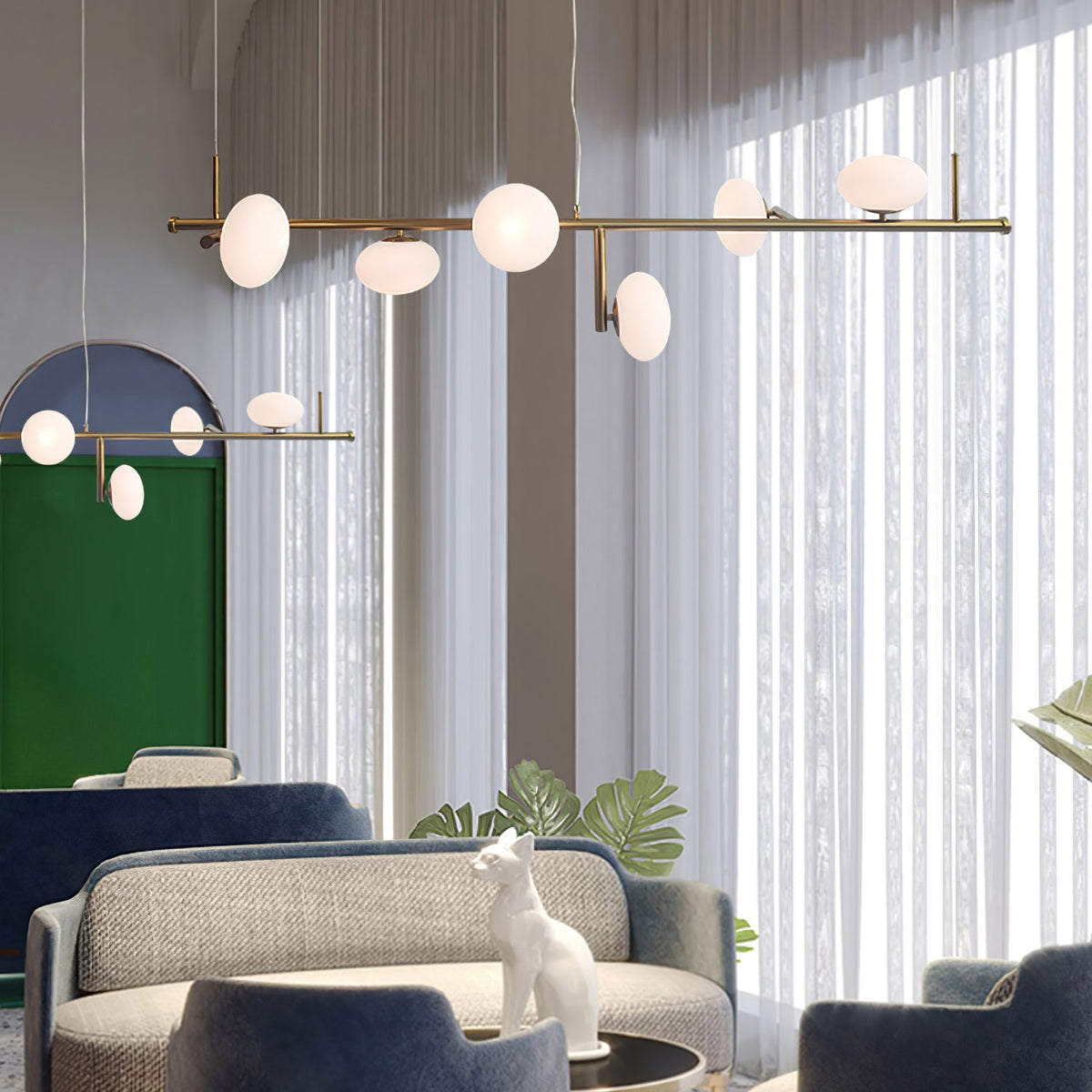 Lustre Récif en verre et métal – vue 4