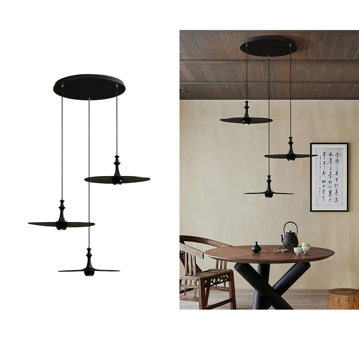 Suspension Gouache en bois et métal – vue 15