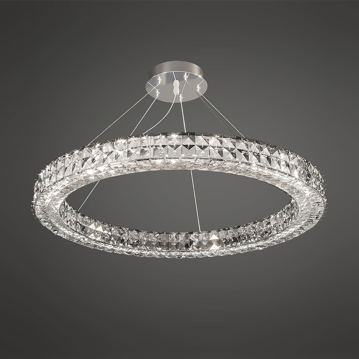 Lustre Noirmoutier en cristal et métal – vue 26