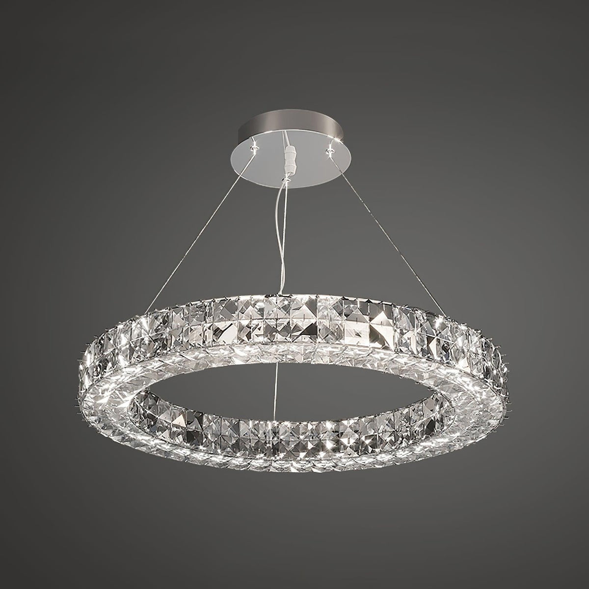 Lustre Noirmoutier en cristal et métal – vue 34