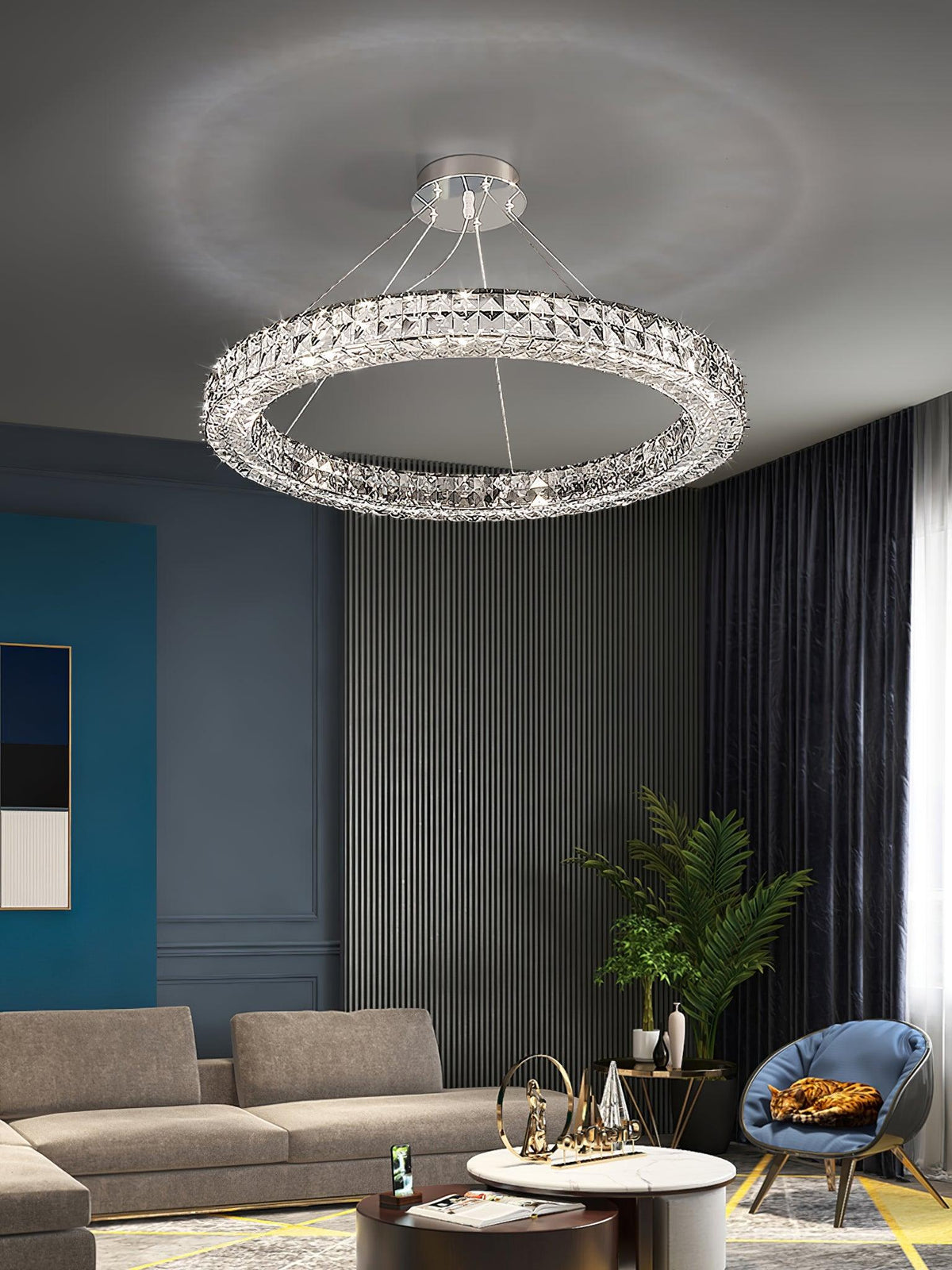 Lustre Noirmoutier en cristal et métal – vue 10