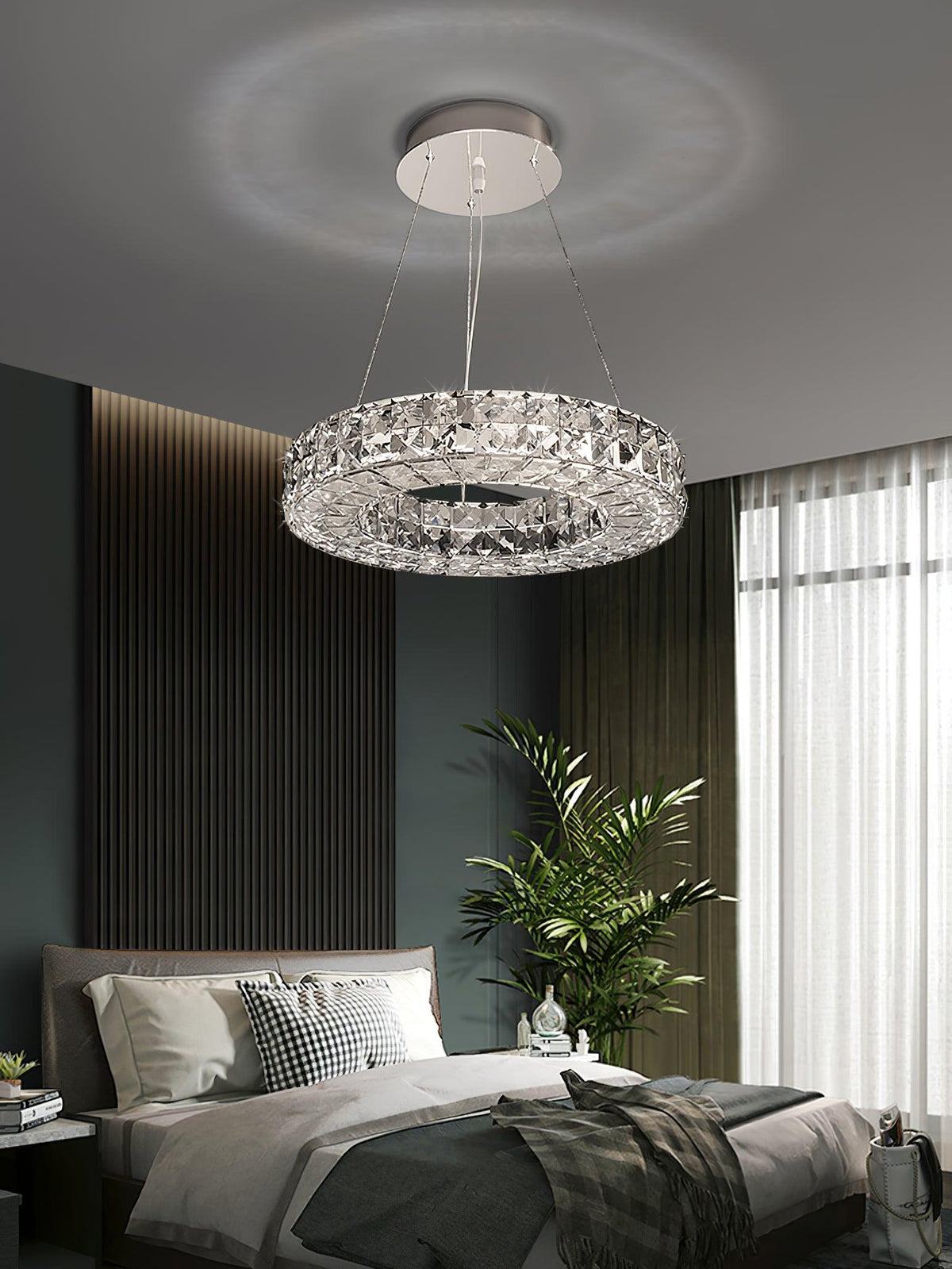 Lustre Noirmoutier en cristal et métal – vue 13
