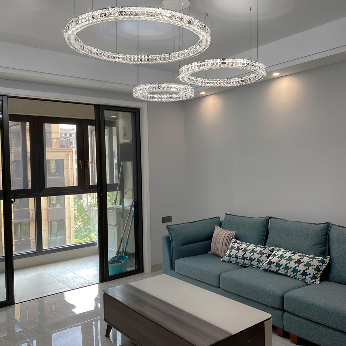 Lustre Noirmoutier en cristal et métal – vue 16