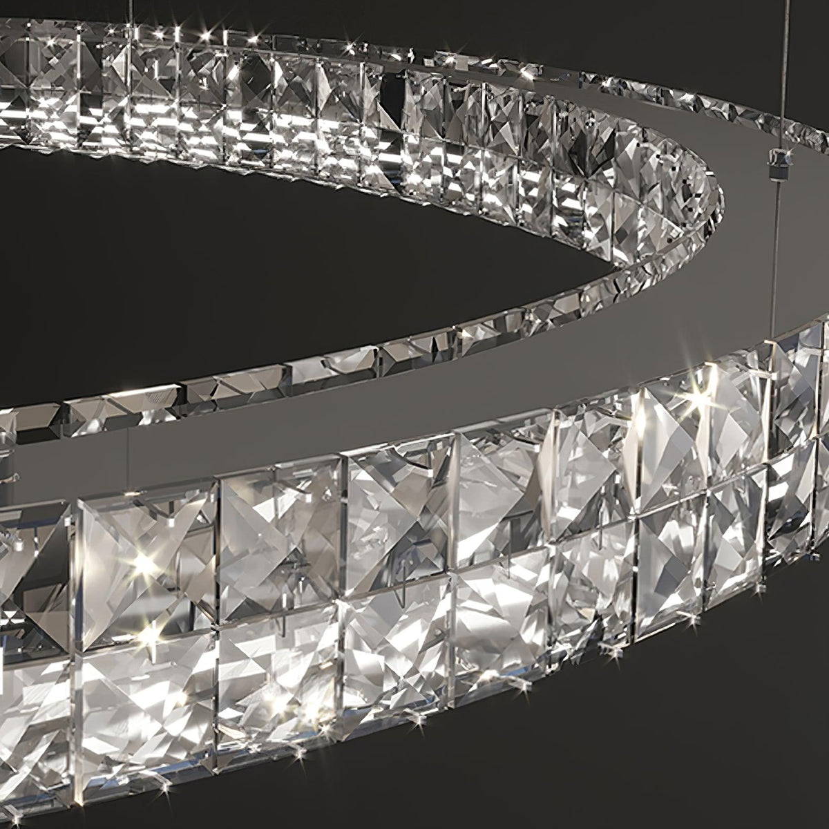 Lustre Noirmoutier en cristal et métal – vue 20