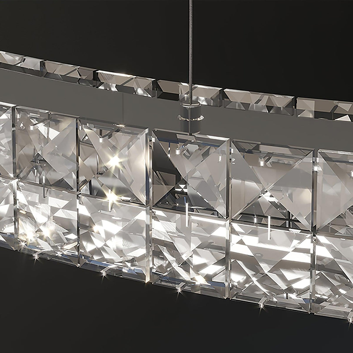 Lustre Noirmoutier en cristal et métal – vue 21