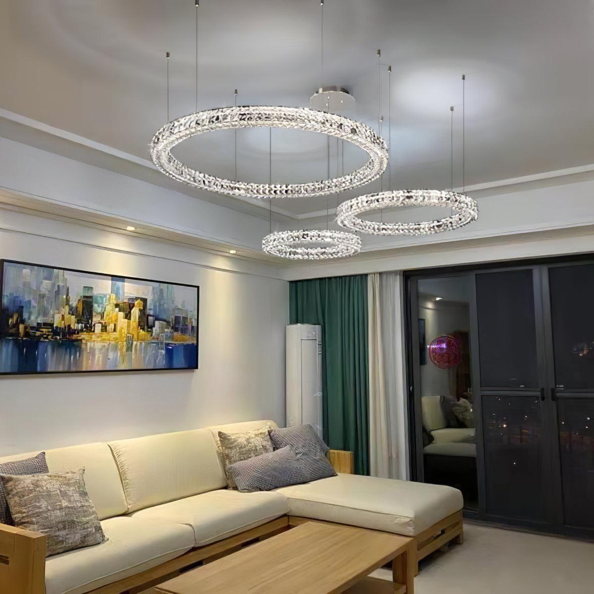 Lustre Noirmoutier en cristal et métal – vue 32