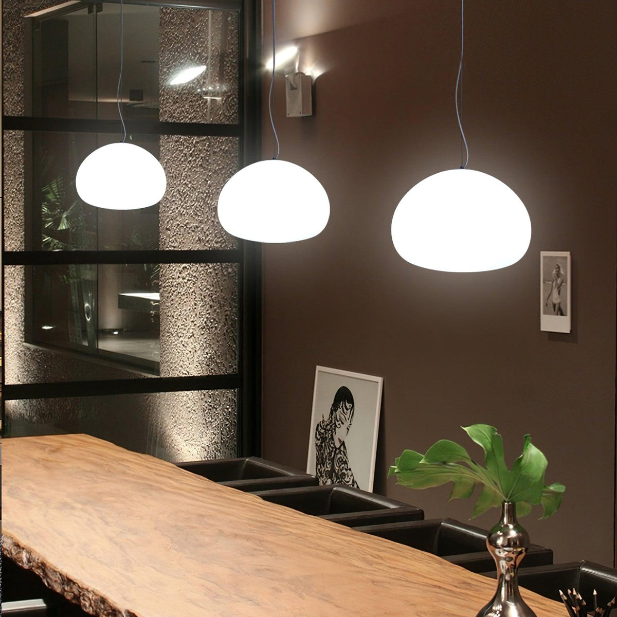 Suspension Fauvette en verre et métal – vue 13