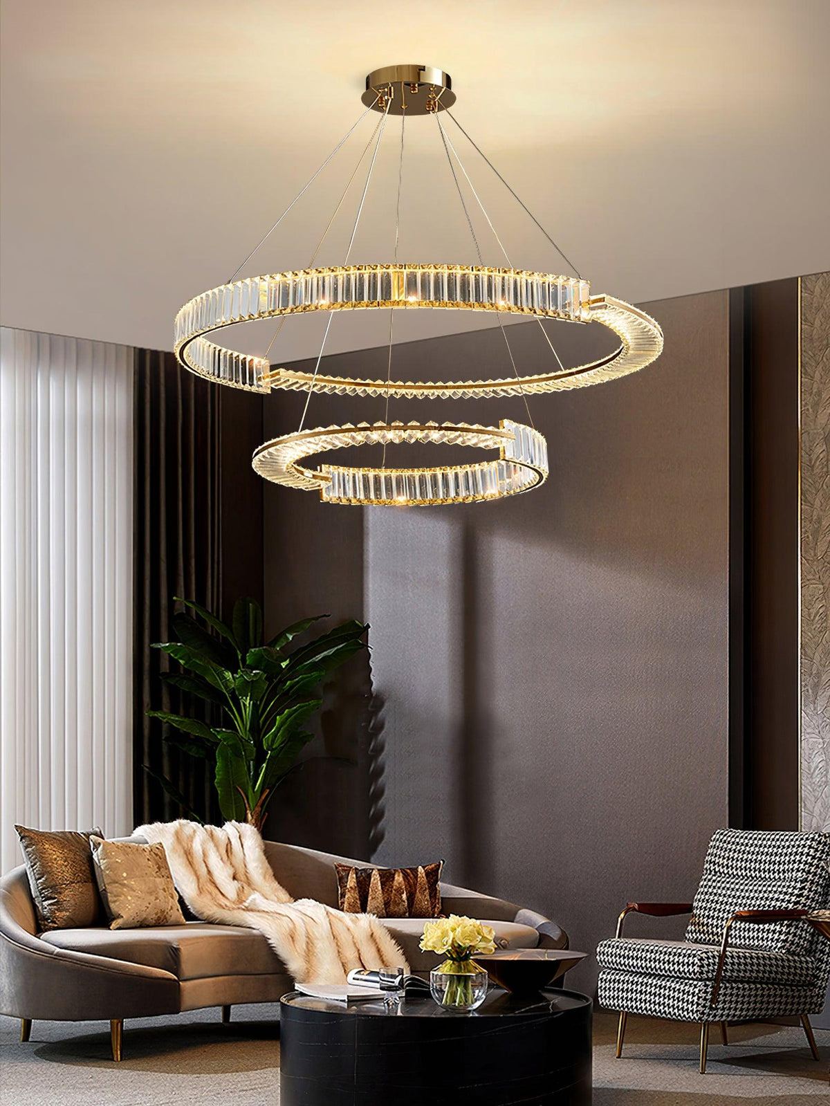 Lustre Thaïs en cristal et métal – vue 17