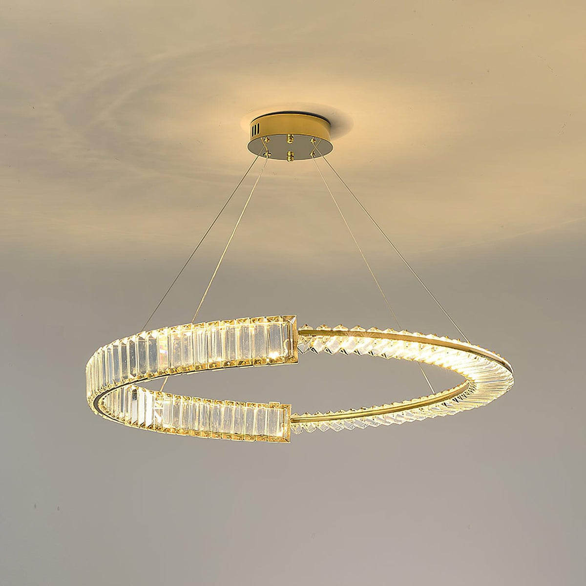 Lustre Thaïs en cristal et métal – vue 8