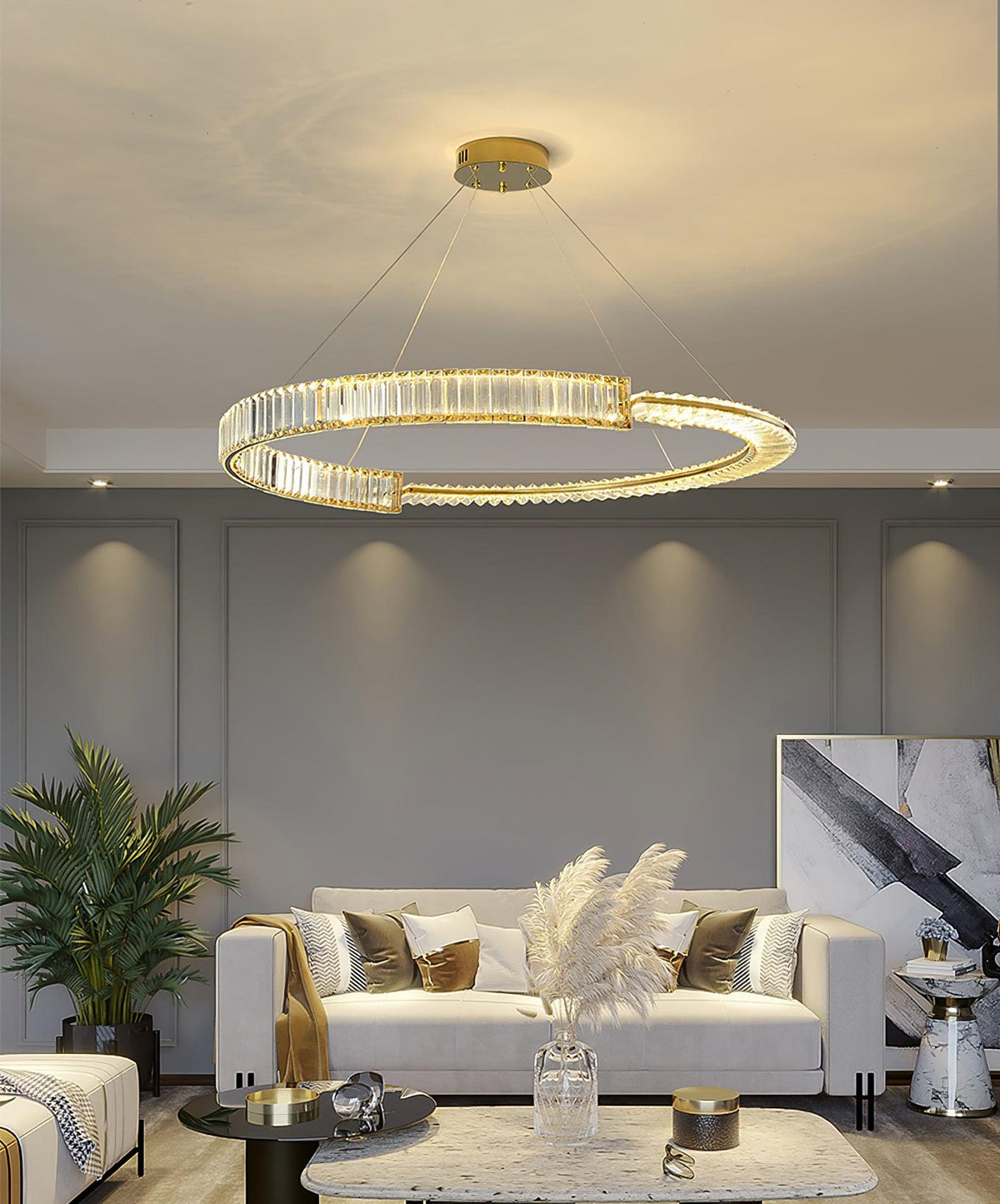 Lustre Thaïs en cristal et métal – vue 12