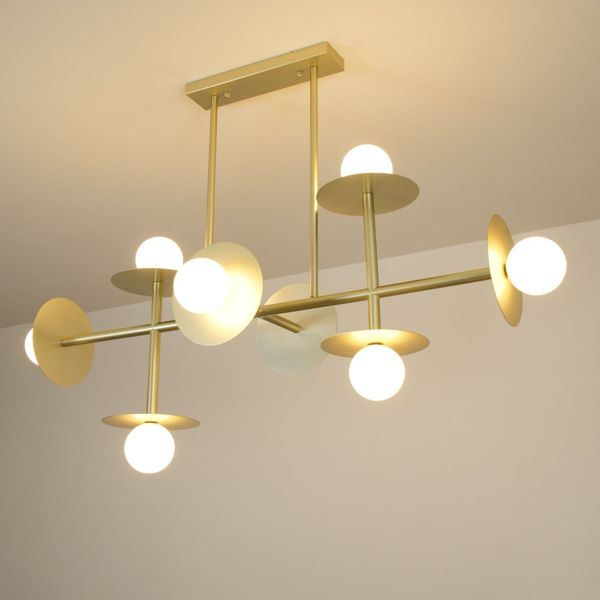 Lustre Cadran en verre et laiton – vue 11