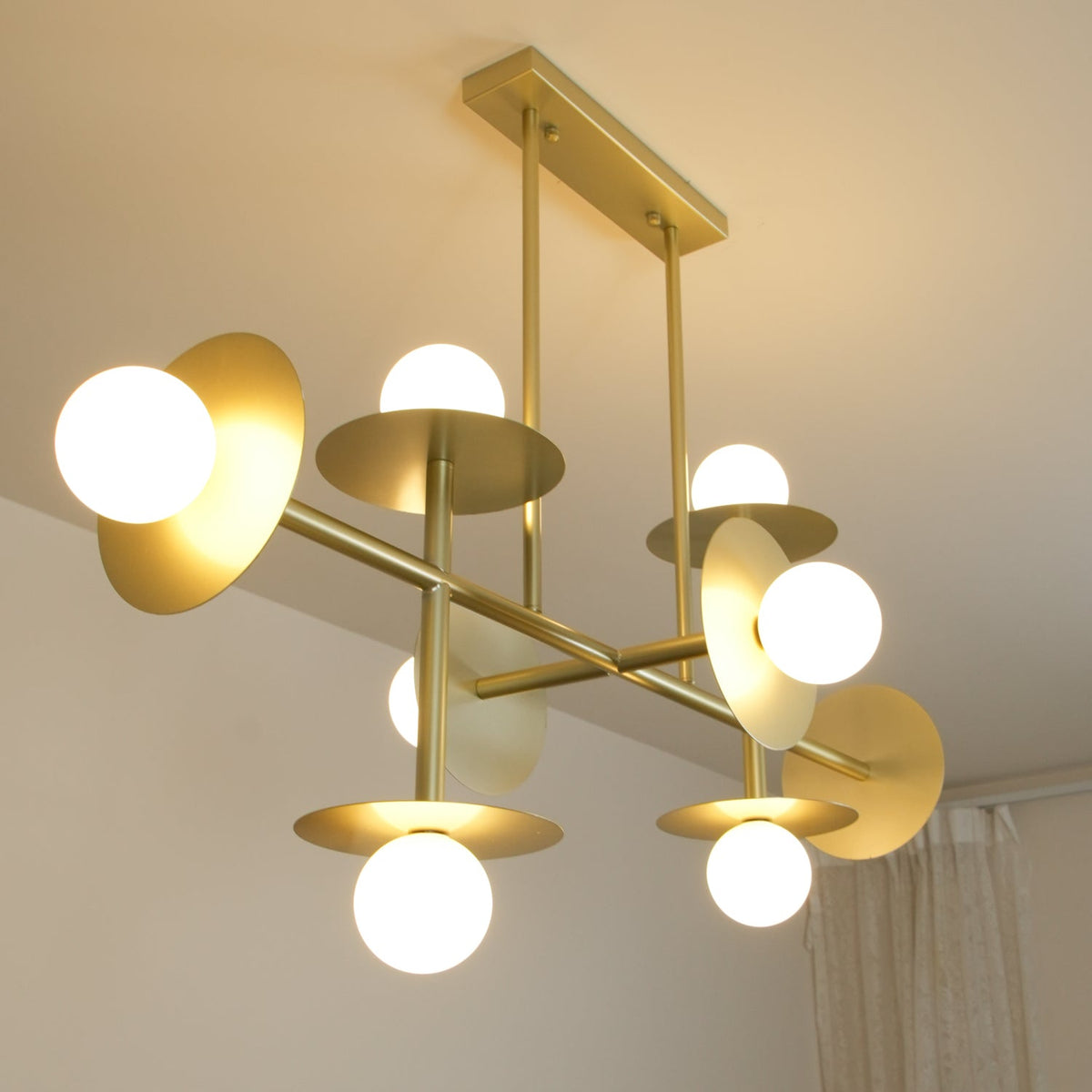 Lustre Cadran en verre et laiton – vue 12