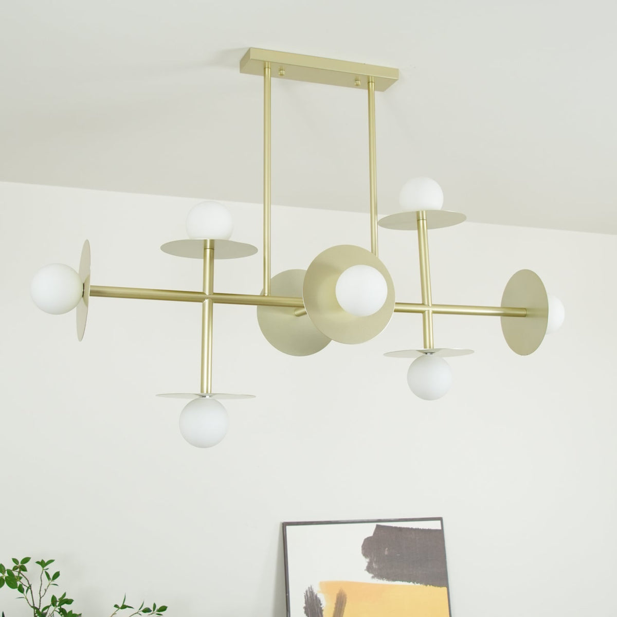 Lustre Cadran en verre et laiton – vue 22