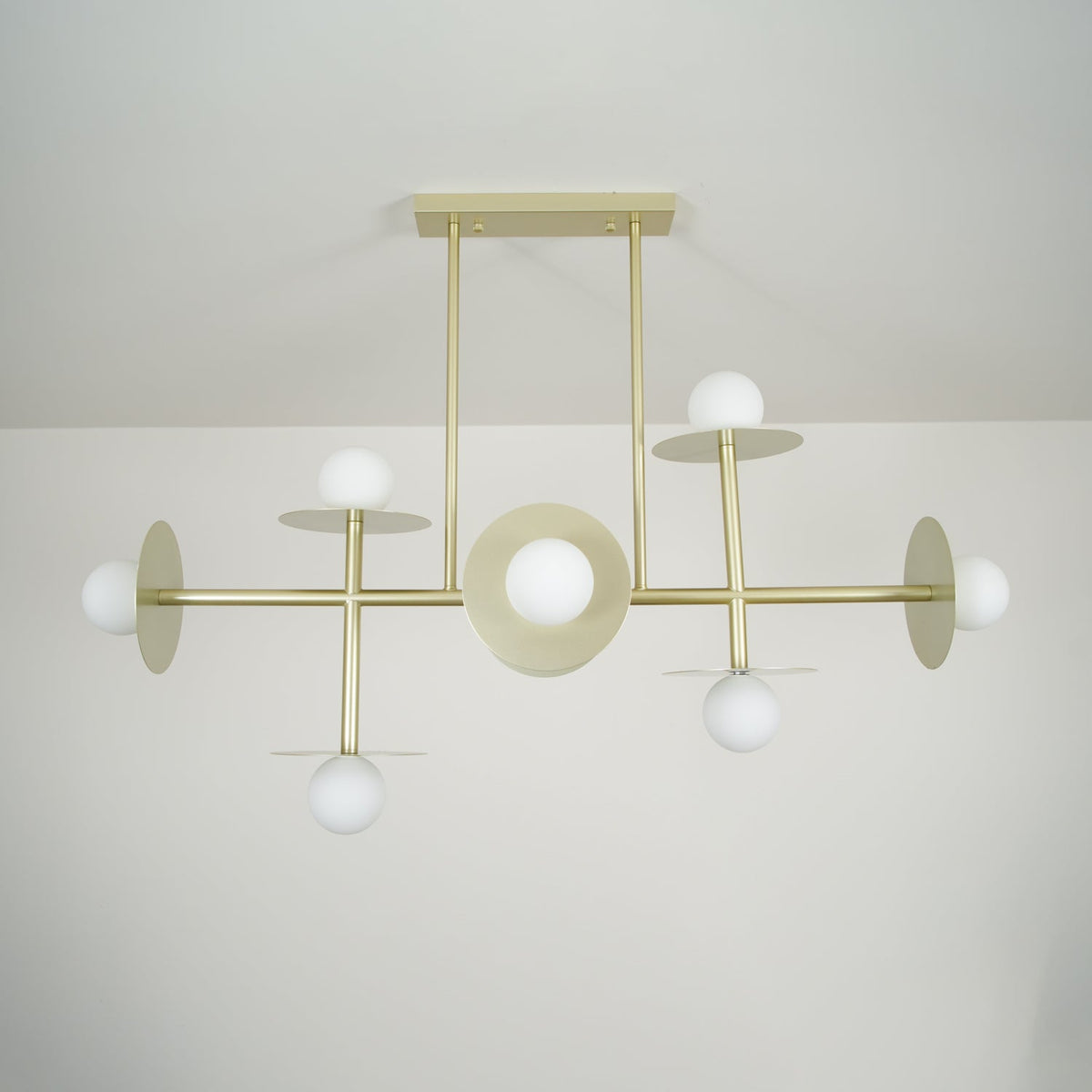 Lustre Cadran en verre et laiton – vue 2