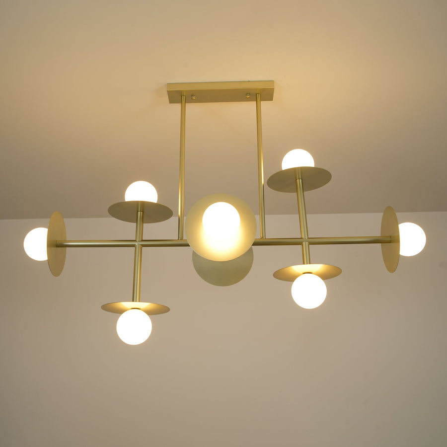 Lustre Cadran en verre et laiton – vue 5