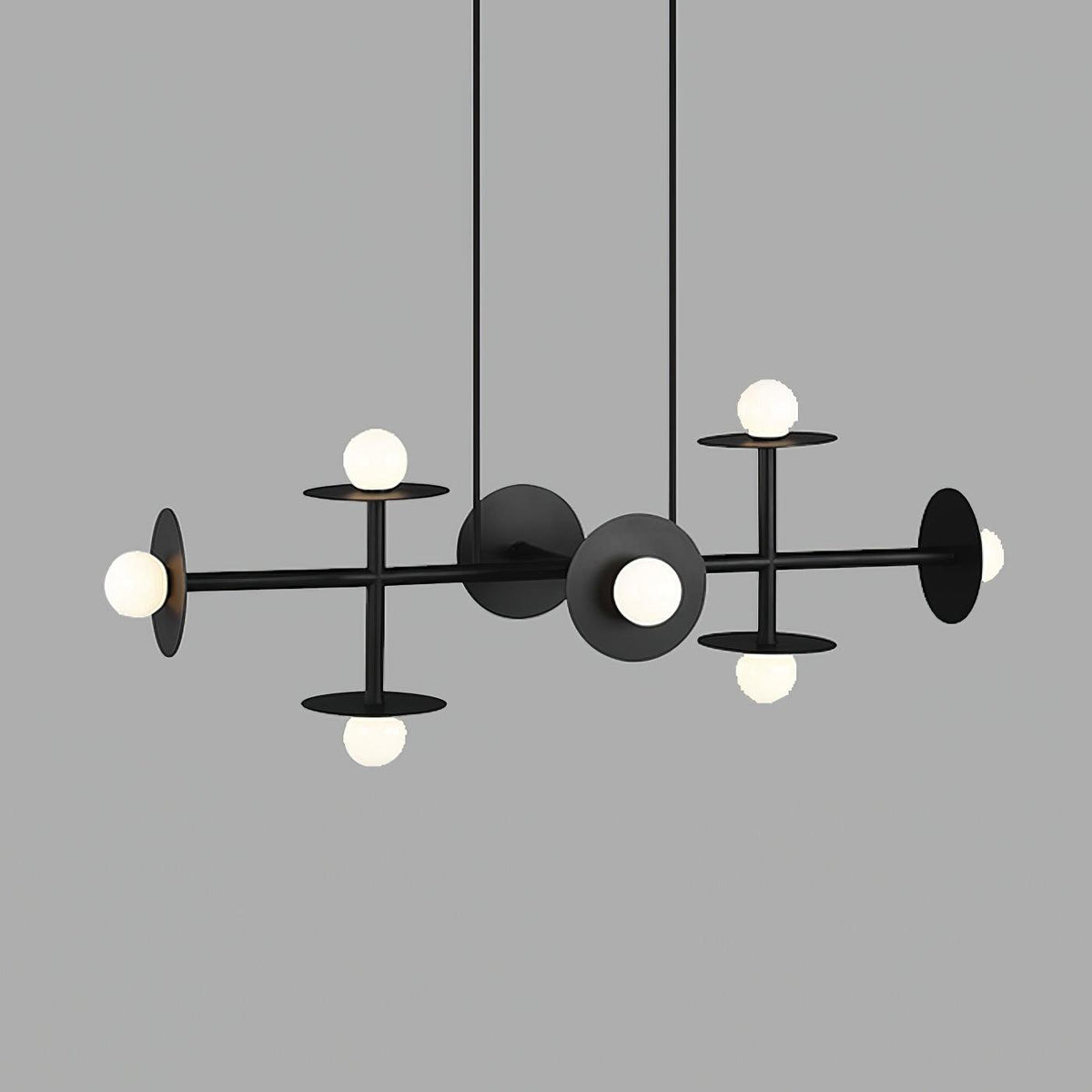 Lustre Cadran en verre et laiton – vue 9