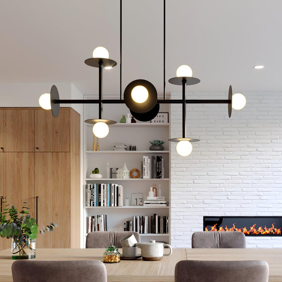 Lustre Cadran en verre et laiton – vue 13