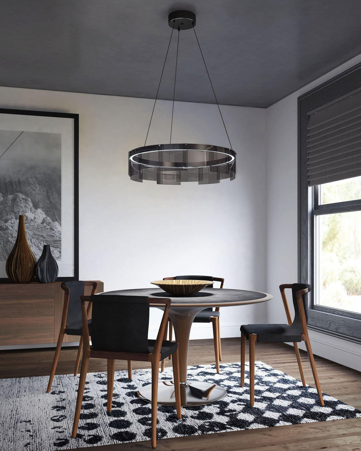 Lustre Sète en verre et métal – vue 12