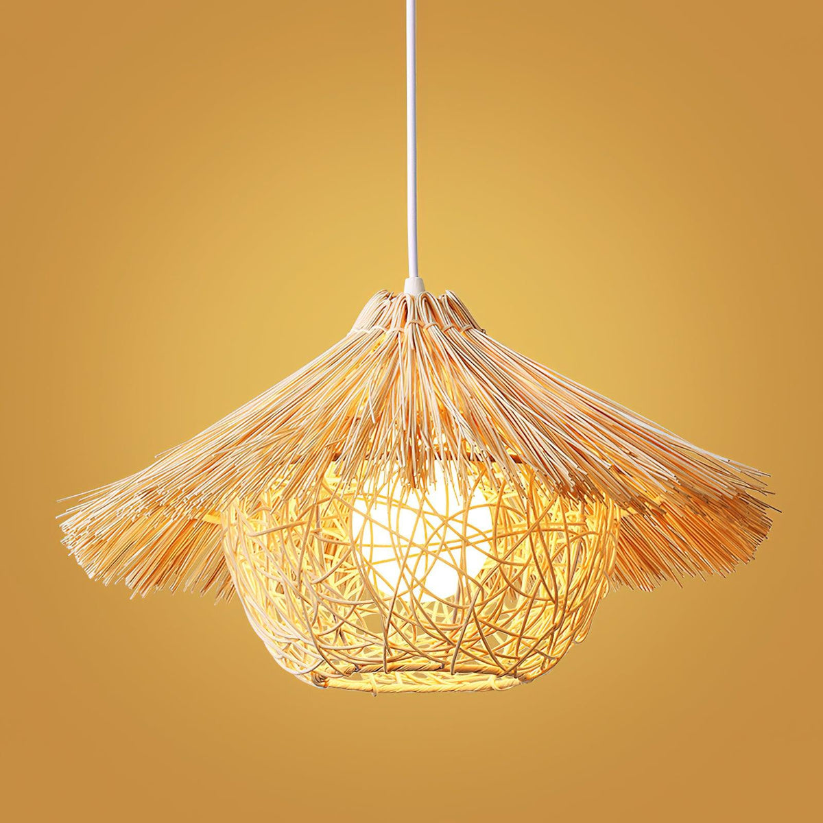 Suspension Gentiane en rotin et fer – vue 10