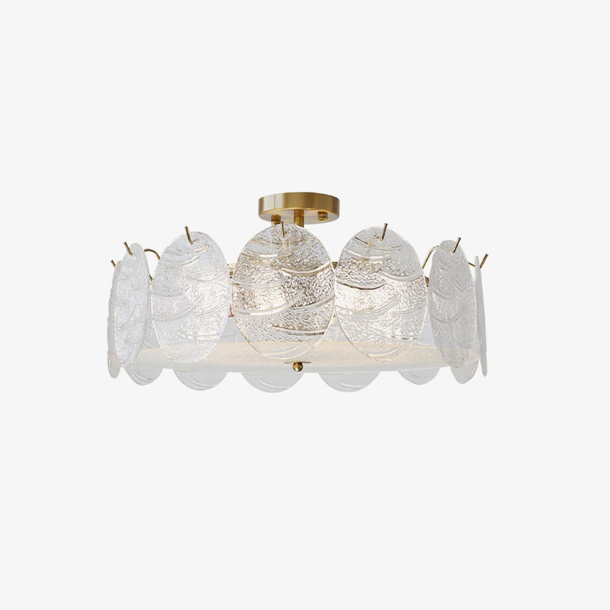 Plafonnier Camélia en verre et fer – vue 5