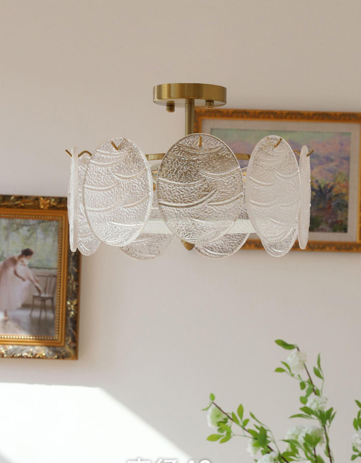 Plafonnier Camélia en verre et fer – vue 16