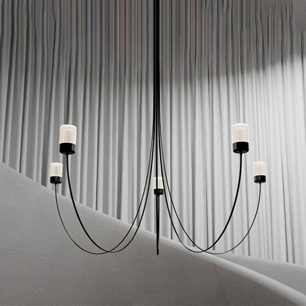 Lustre Aigrette en verre et métal – vue 17