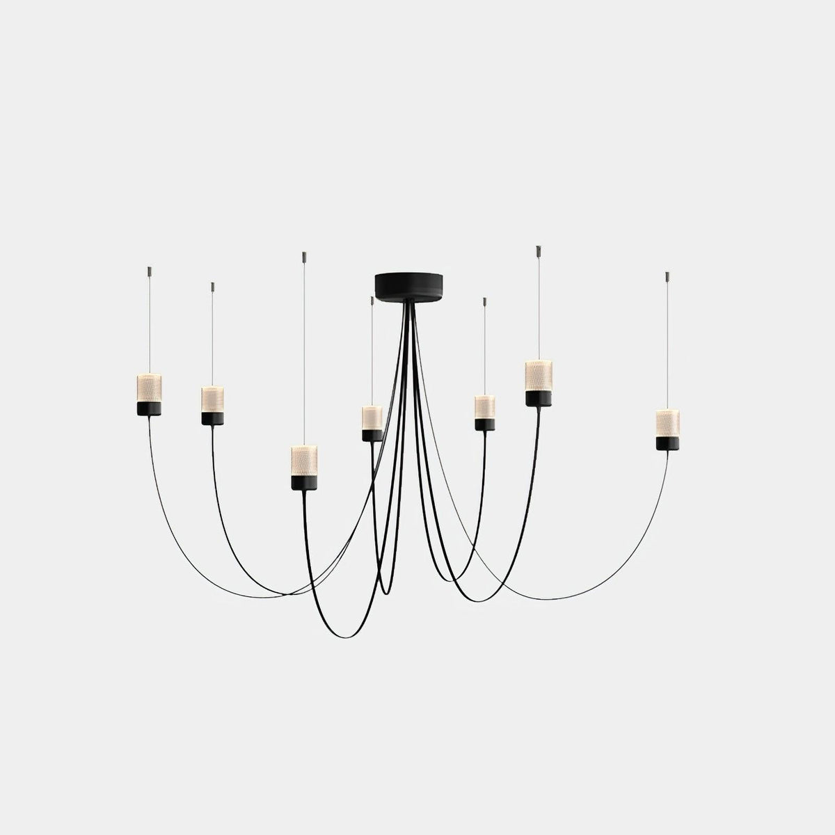 Lustre Aigrette en verre et métal – vue 2