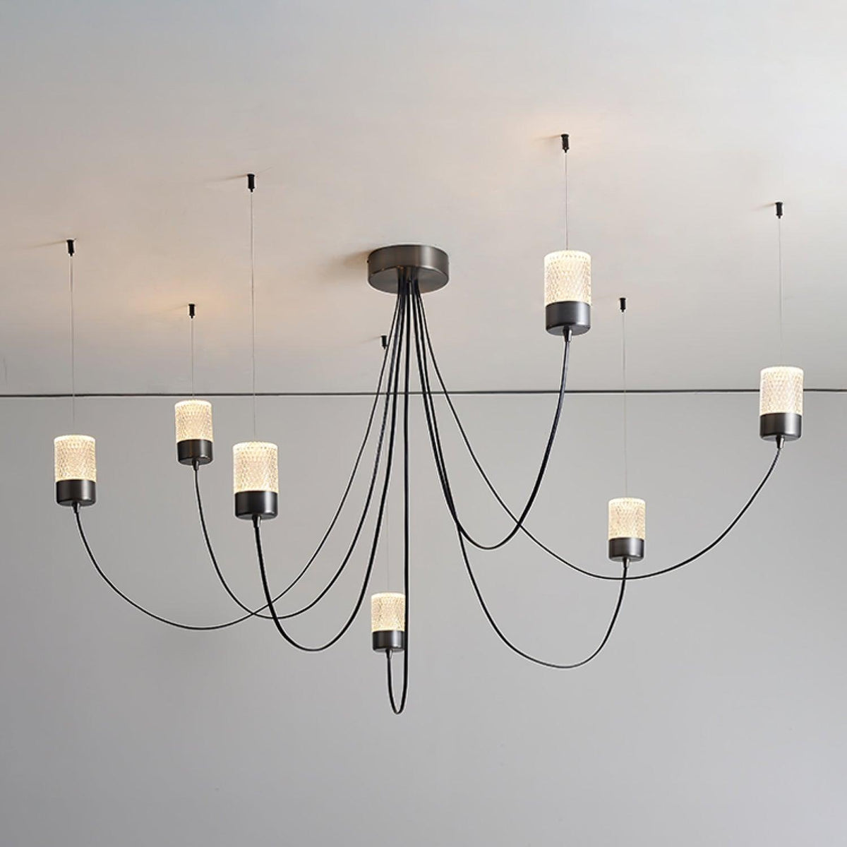 Lustre Aigrette en verre et métal – vue 10