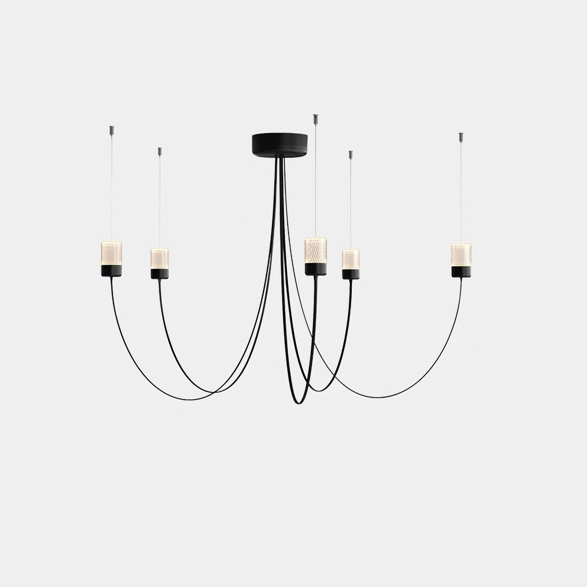 Lustre Aigrette en verre et métal – vue 3