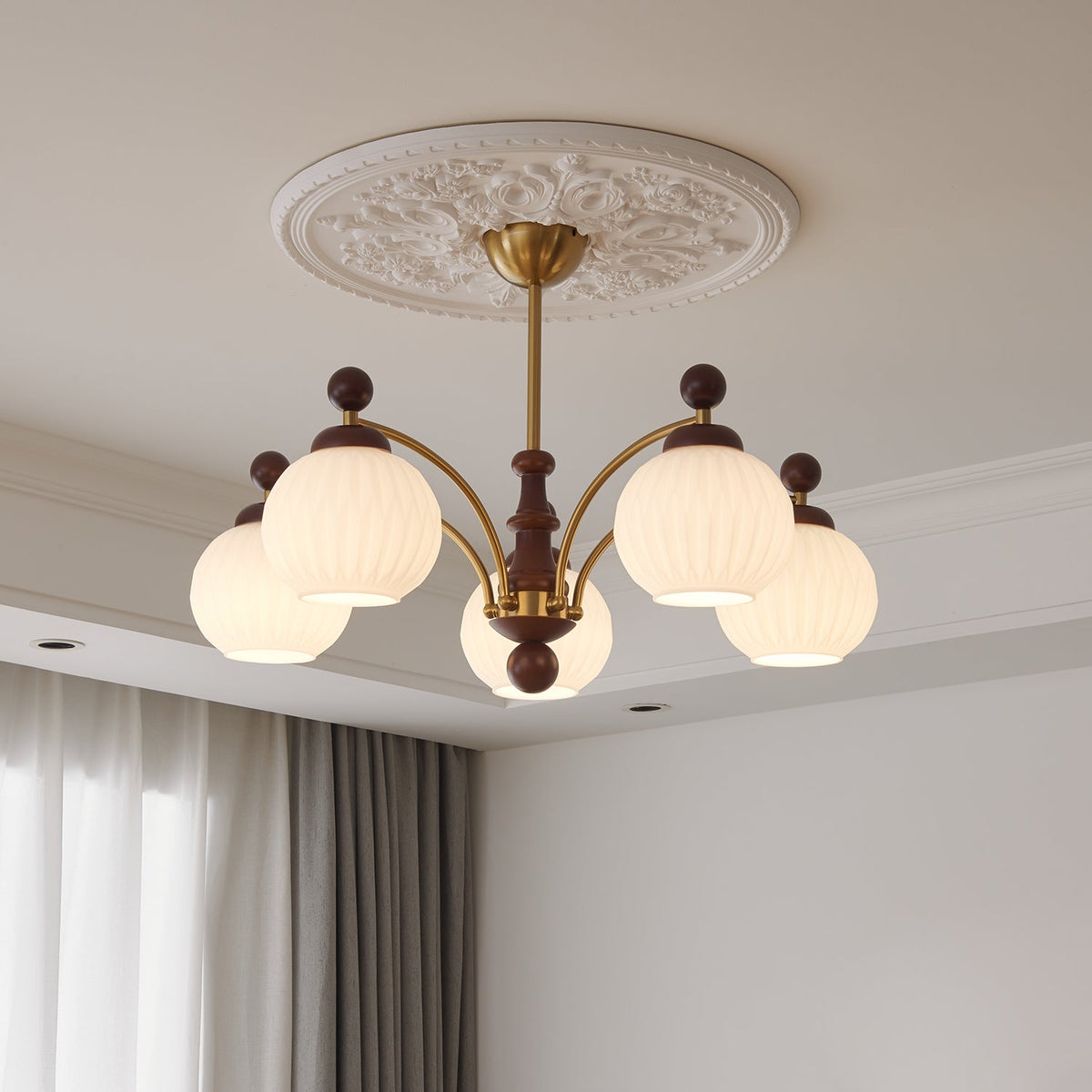 Lustre Orangerie en verre et bois – vue 4