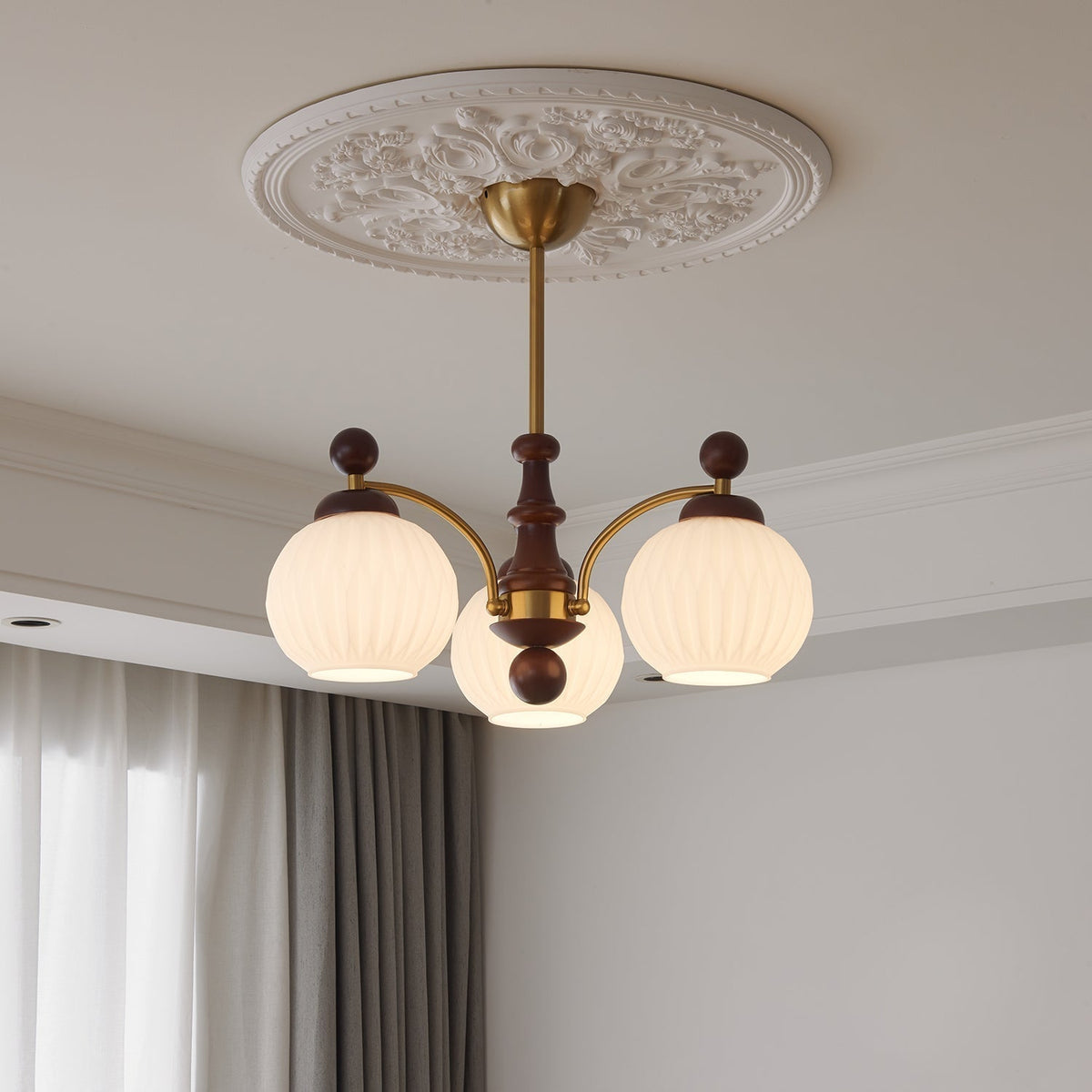 Lustre Orangerie en verre et bois – vue 5