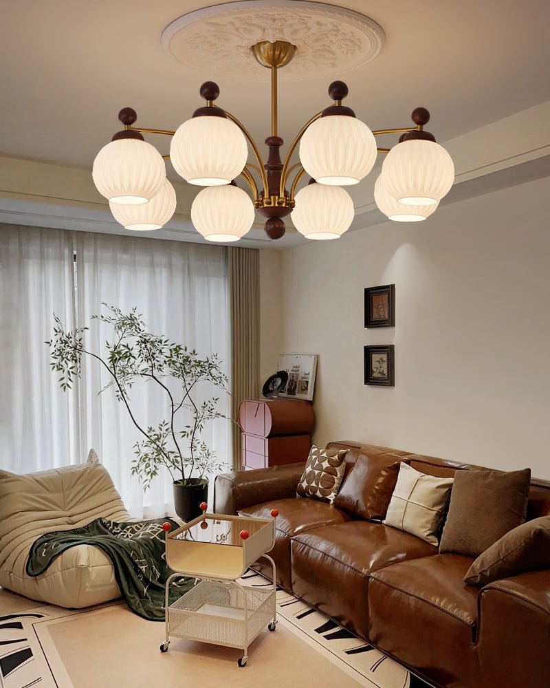 Lustre Orangerie en verre et bois – vue 7