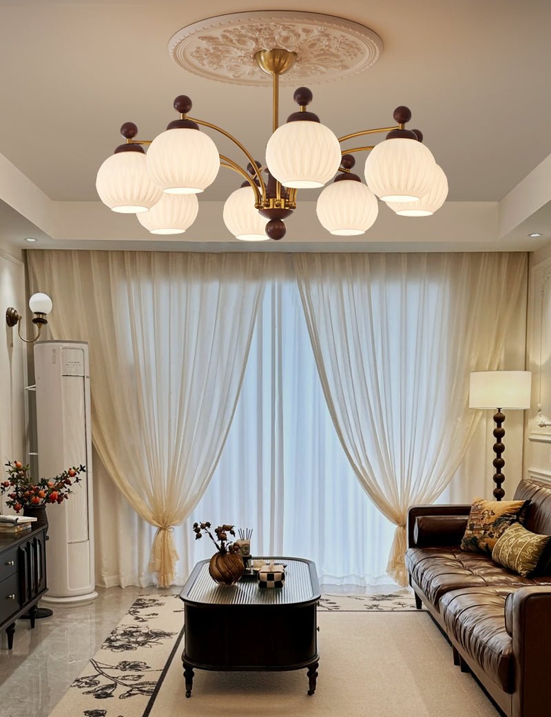Lustre Orangerie en verre et bois – vue 8