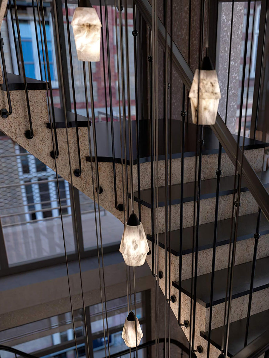 Suspension Ysé en albâtre et laiton – vue 2