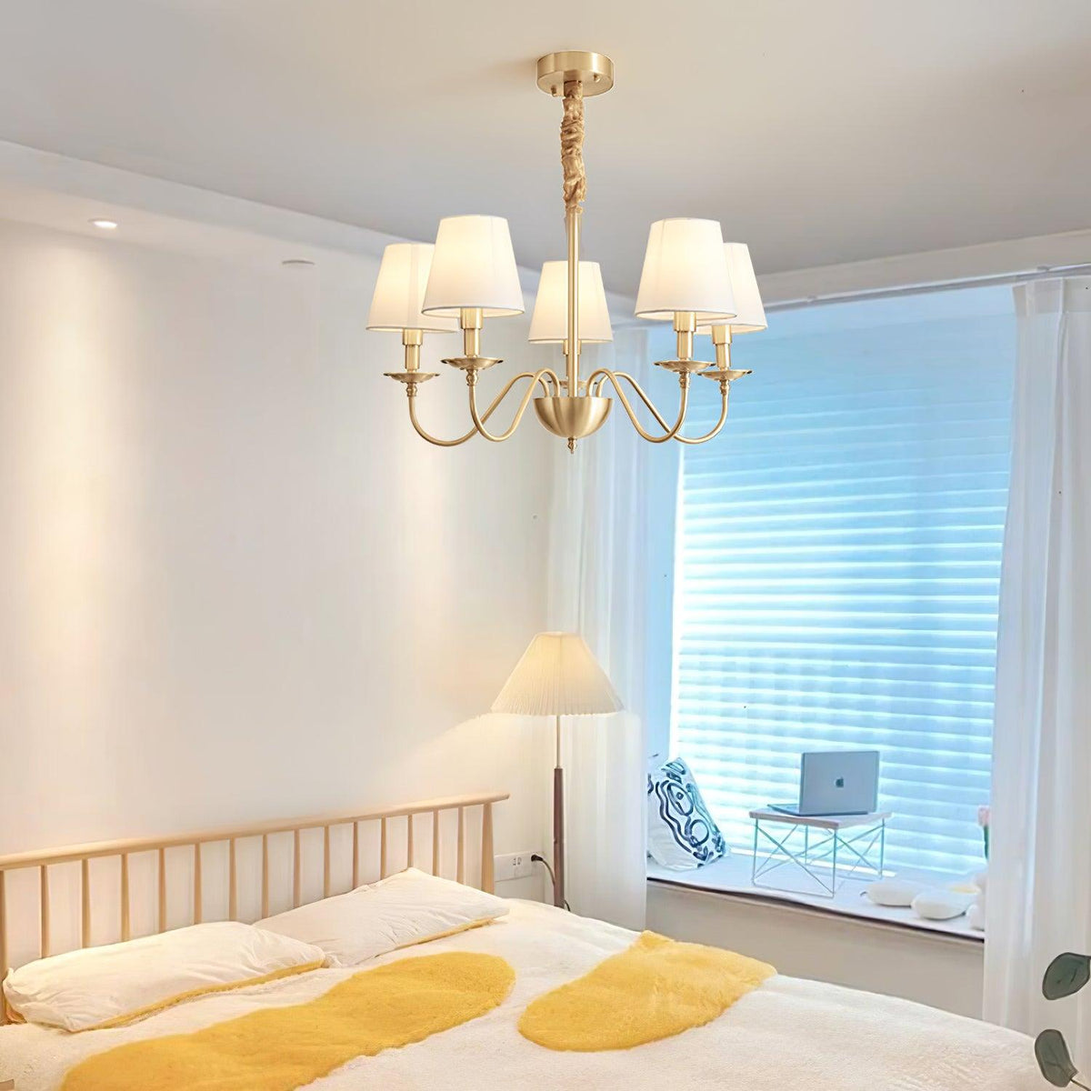 Lustre Absinthe en laiton et tissu – vue 29