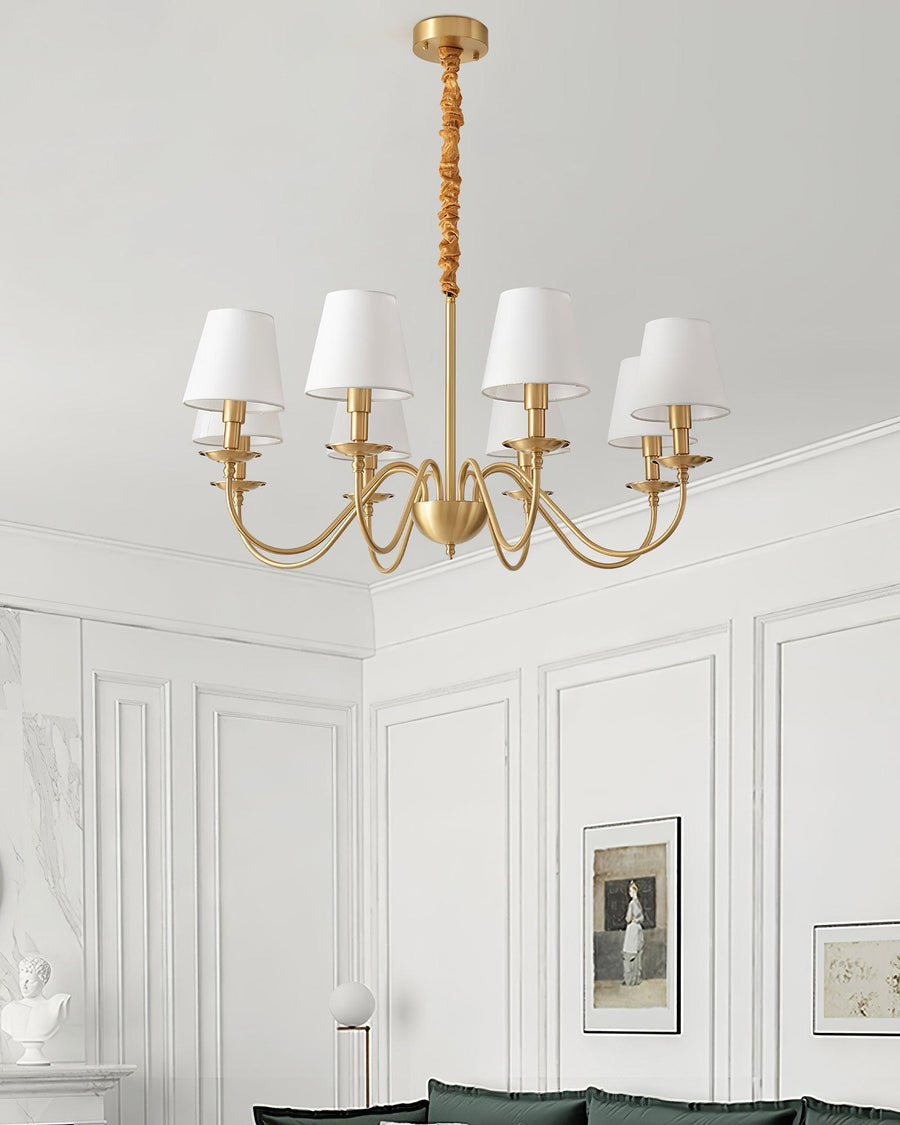 Lustre Absinthe en laiton et tissu – vue 5