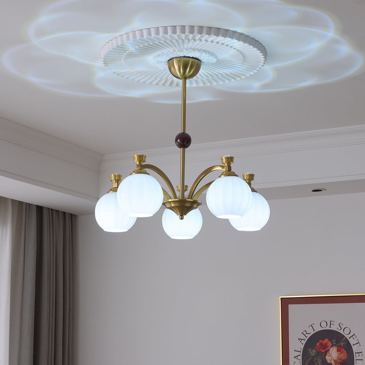 Lustre Genêt en verre et bois – vue 11