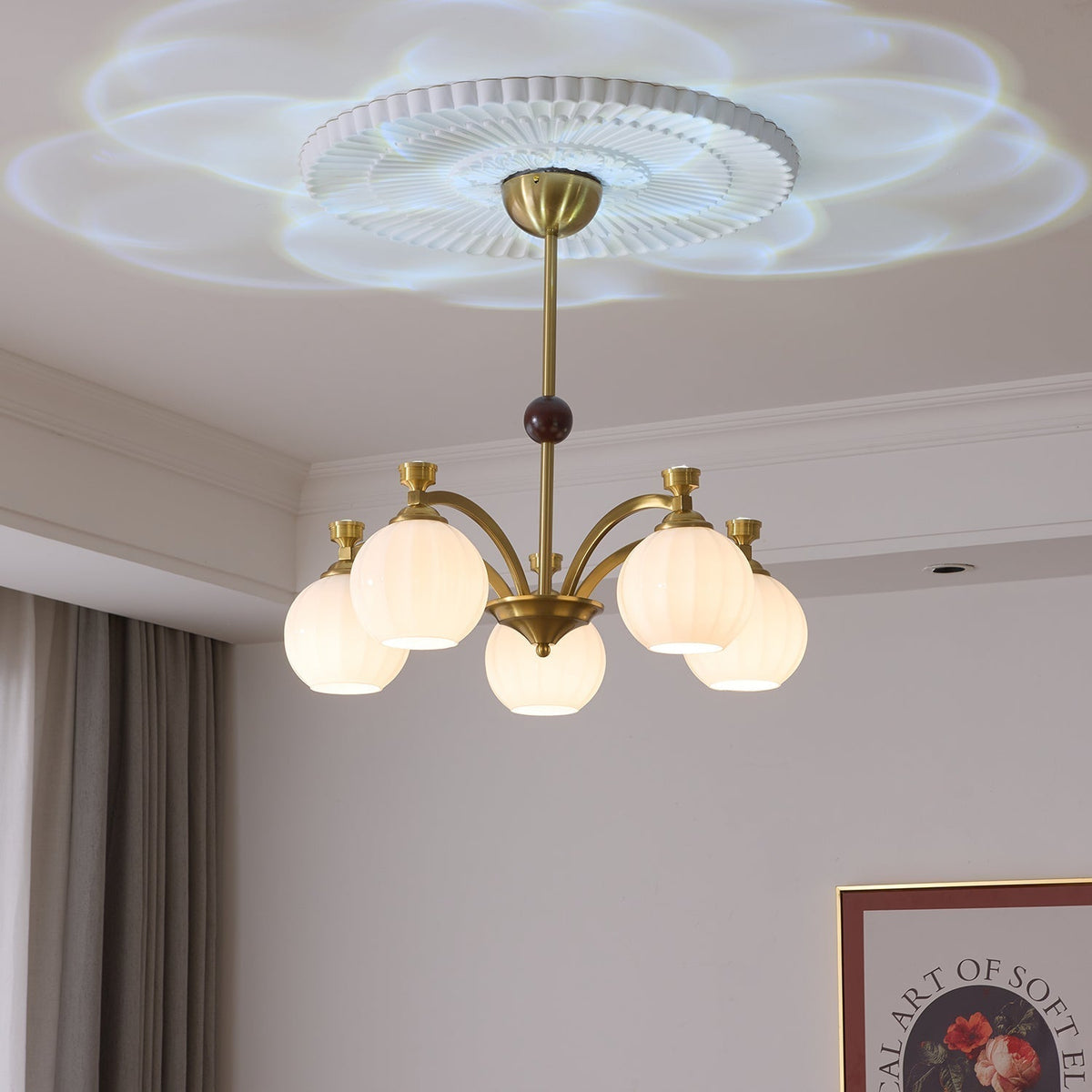 Lustre Genêt en verre et bois – vue 22