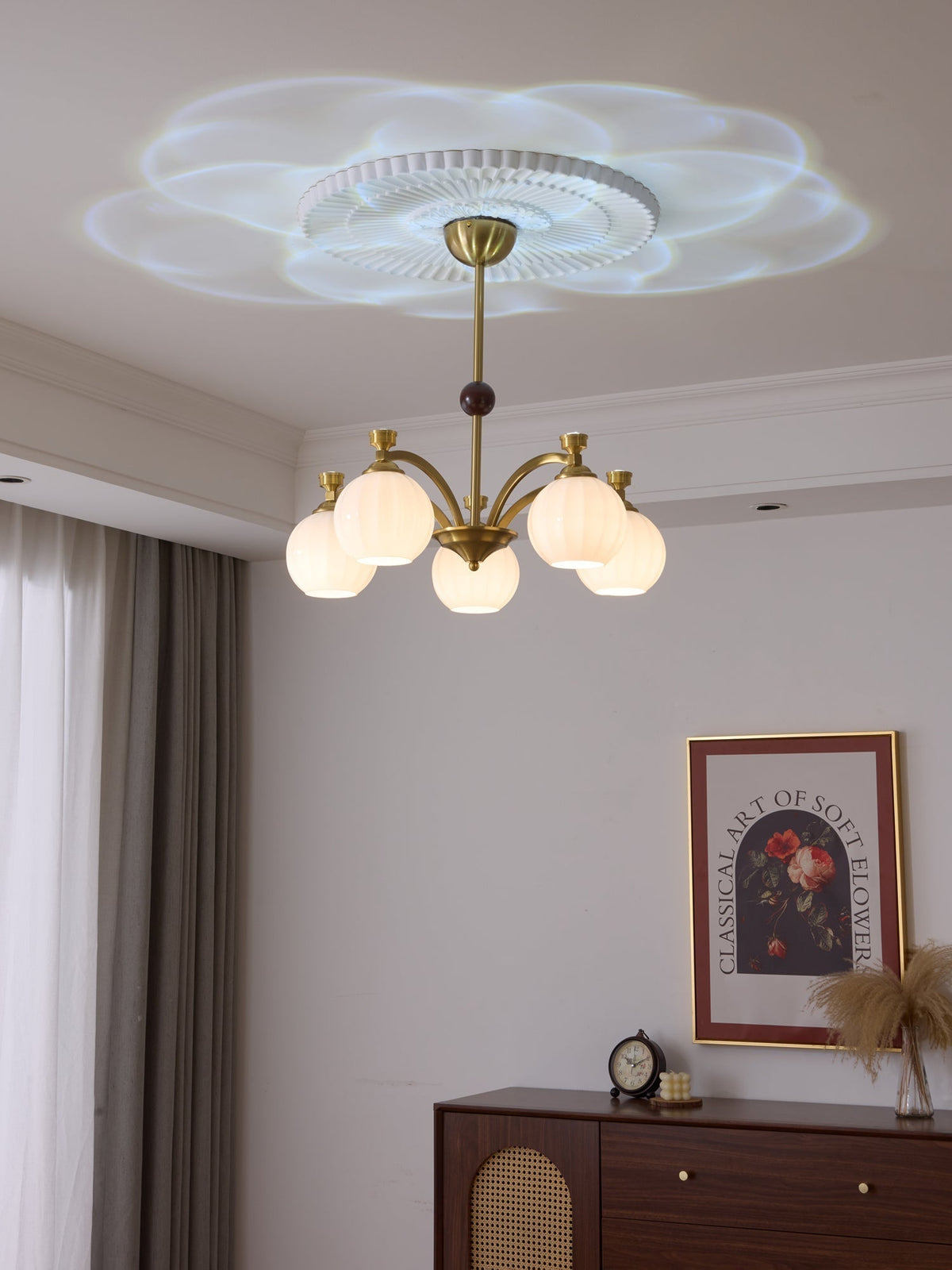 Lustre Genêt en verre et bois – vue 13