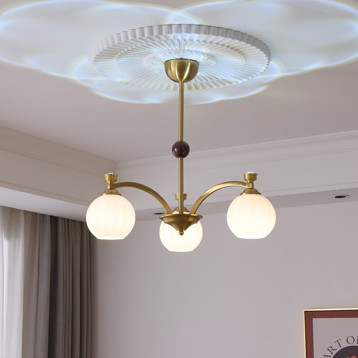 Lustre Genêt en verre et bois – vue 15