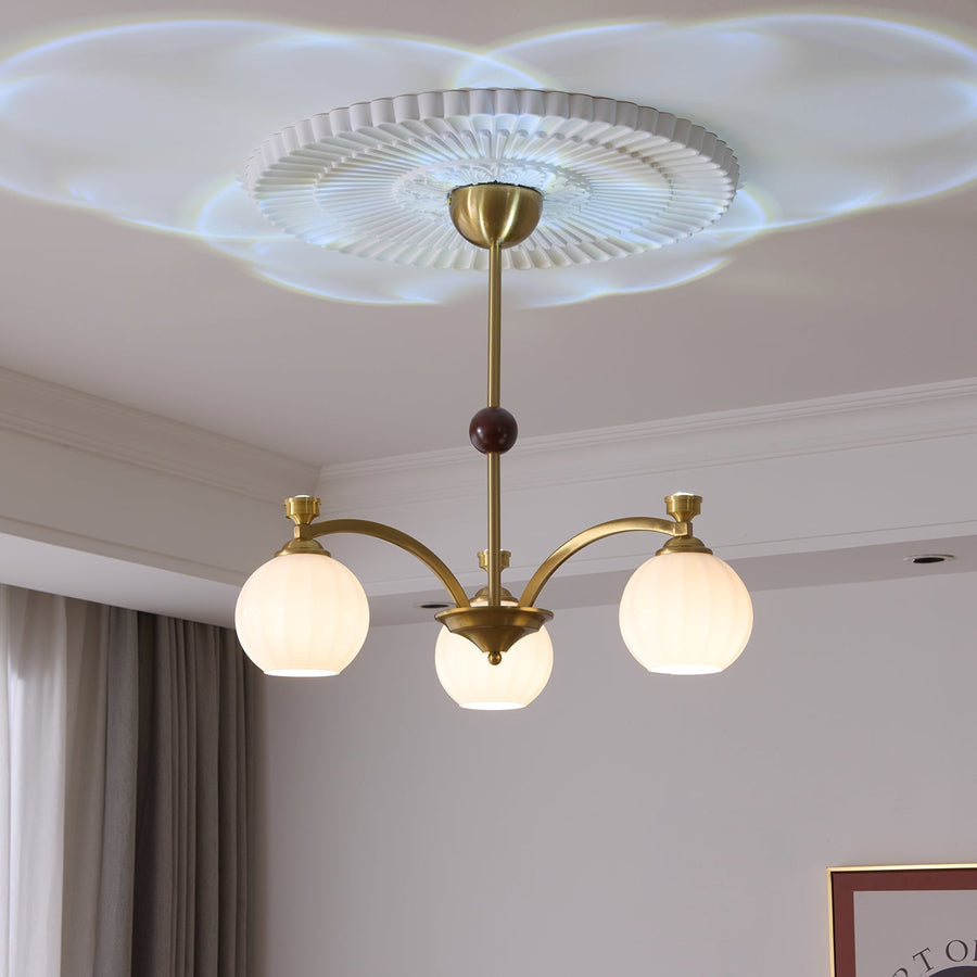 Lustre Genêt en verre et bois – vue 2