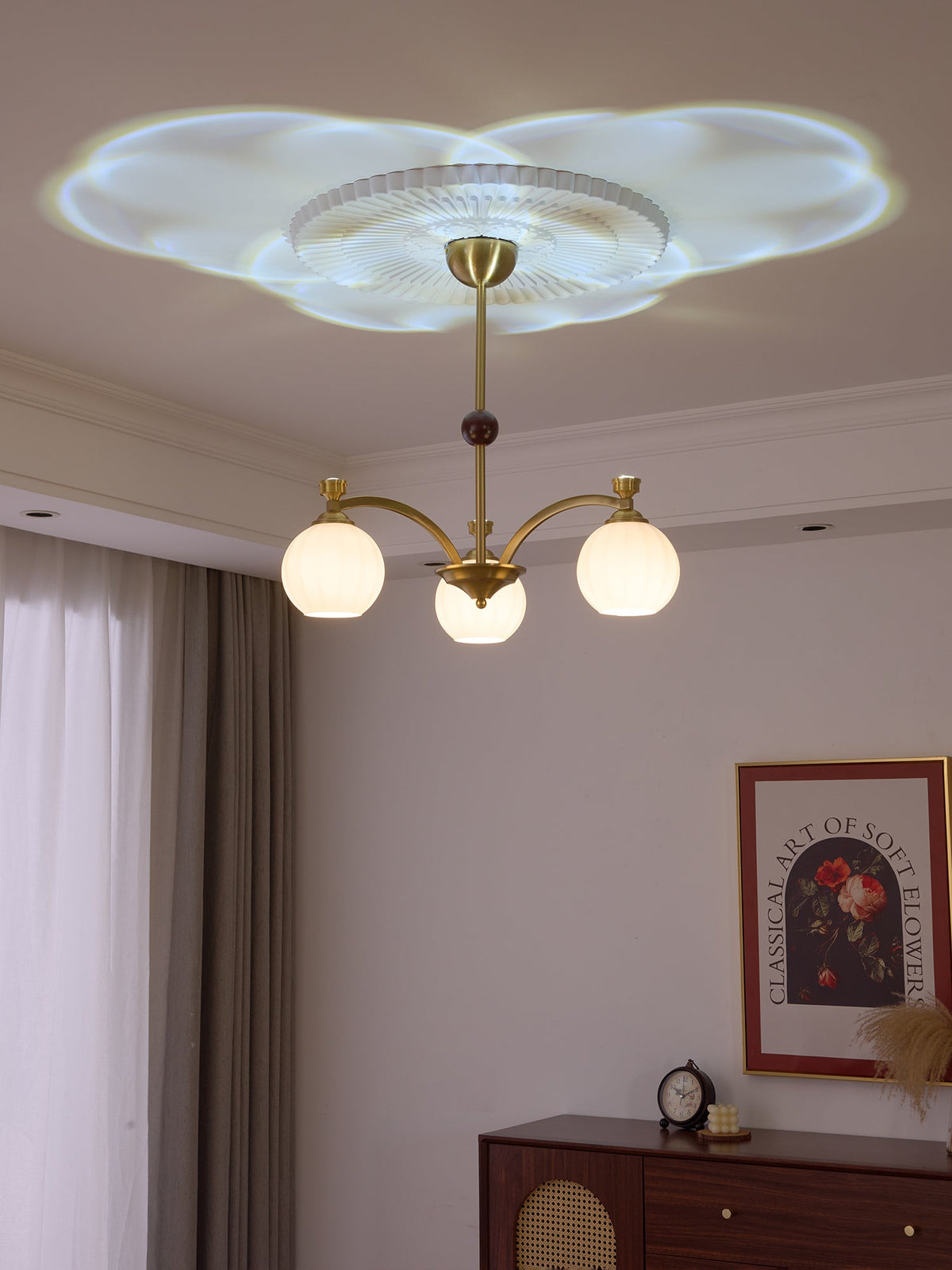 Lustre Genêt en verre et bois – vue 17