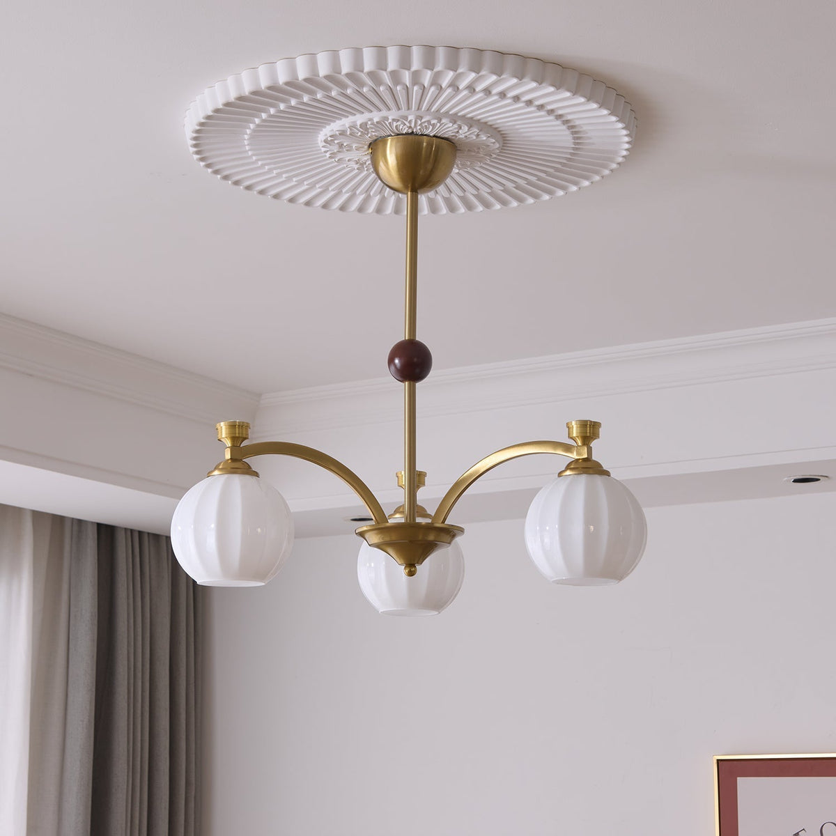 Lustre Genêt en verre et bois – vue 26