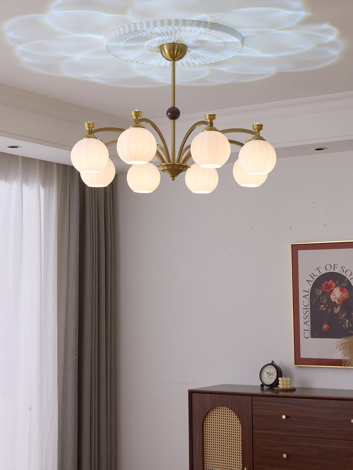 Lustre Genêt en verre et bois – vue 6