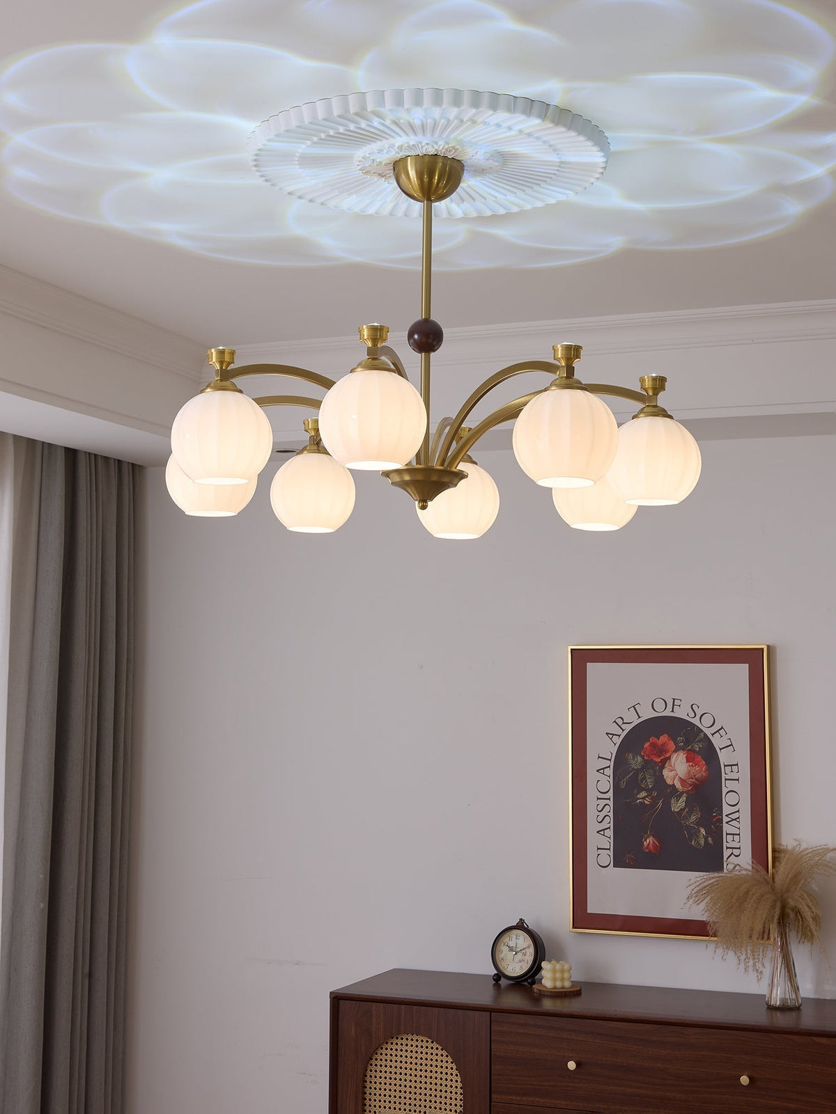 Lustre Genêt en verre et bois – vue 9