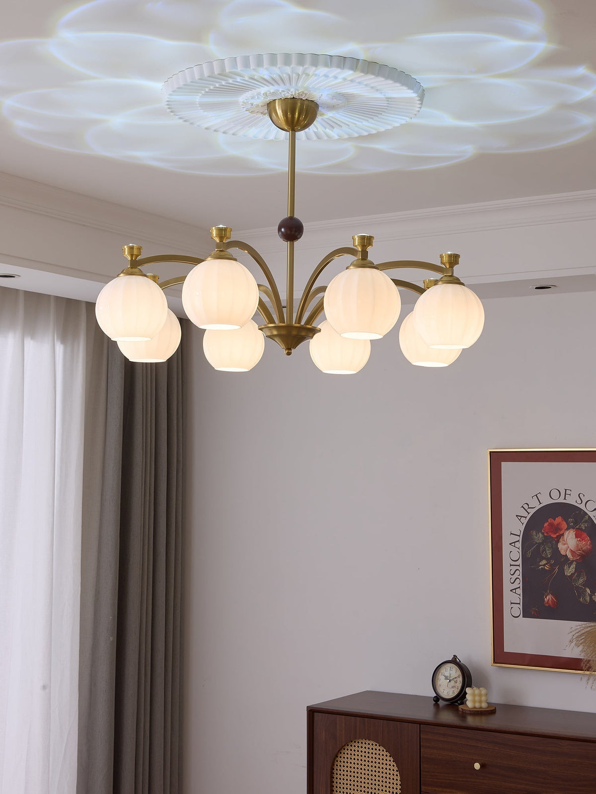 Lustre Genêt en verre et bois – vue 10