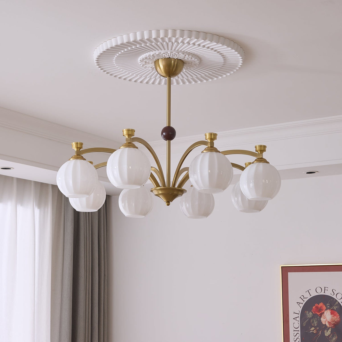 Lustre Genêt en verre et bois – vue 16
